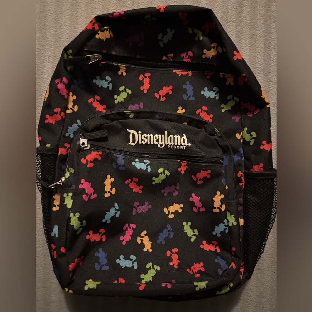 Disneyland Parks Backpack Rainbow Mickey Black Colorful / Padded Straps